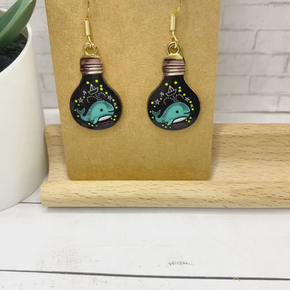 WHALES in LIGHTBULBS Earrings