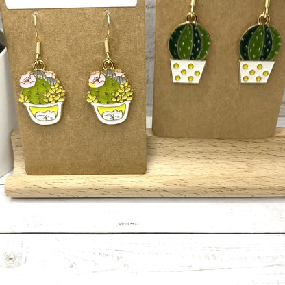 Cactus and Succulents Potted Plant Earrings