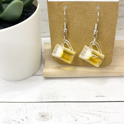 BEER Earrings - dangley pints of beer