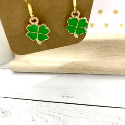 Green 4 LEAF CLOVER Earrings