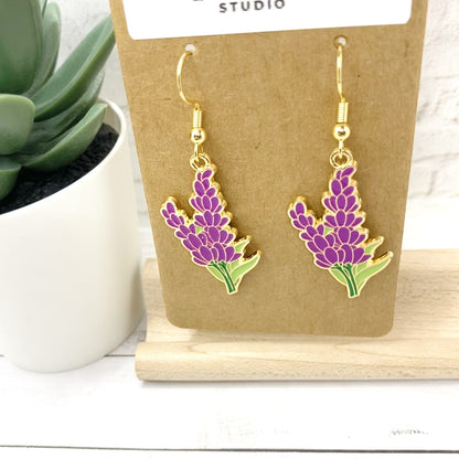 Purple LUPINE FLOWER Earrings