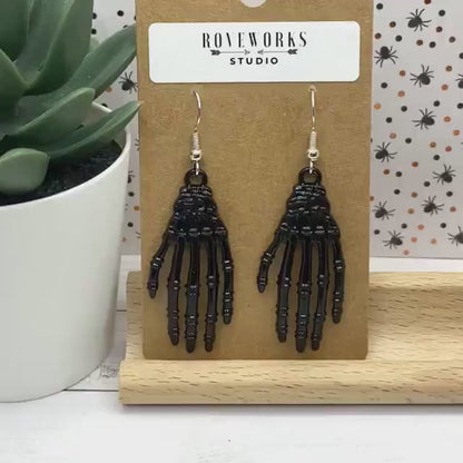 Black SKELETON HAND Earrings