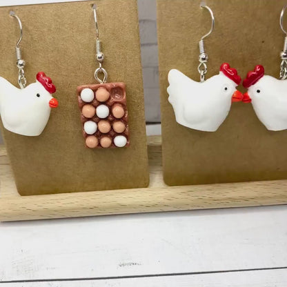 CHICKEN & EGGS Mismatched Earrings