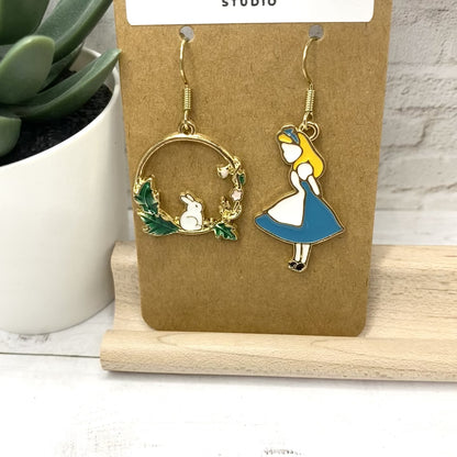 ALICE and the White Rabbit Earrings