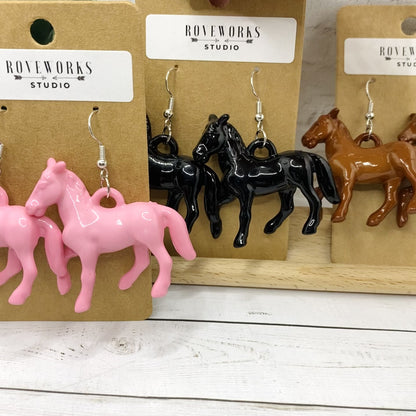 Big Plastic HORSE Earrings