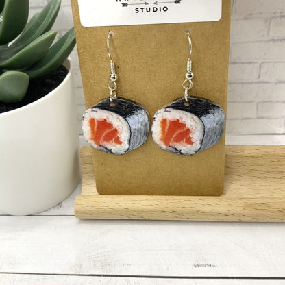 Spicy Salmon SUSHI ROLL Earrings