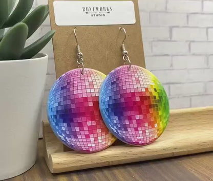 Big DISCO BALL Earrings