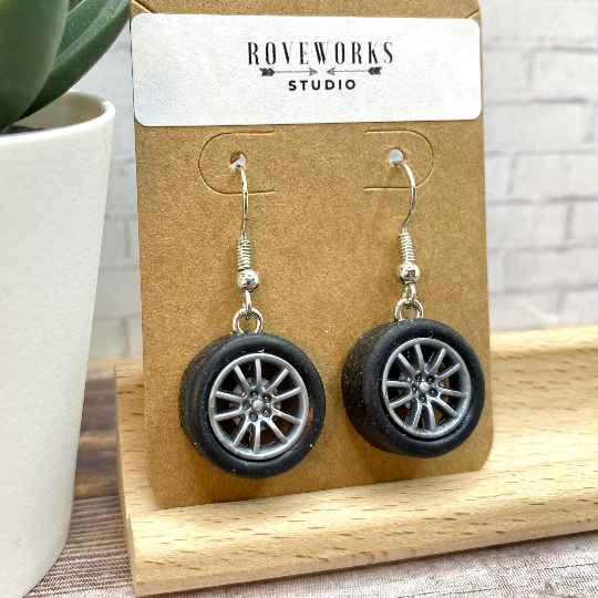 WHEEL Earrings - toy car tires