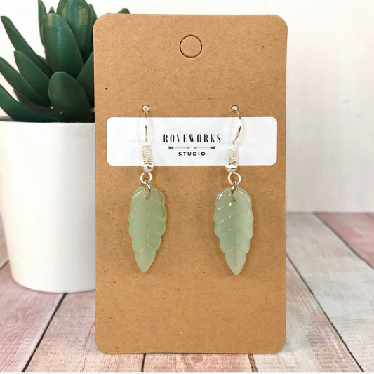 Light Green LEAF EARRINGS
