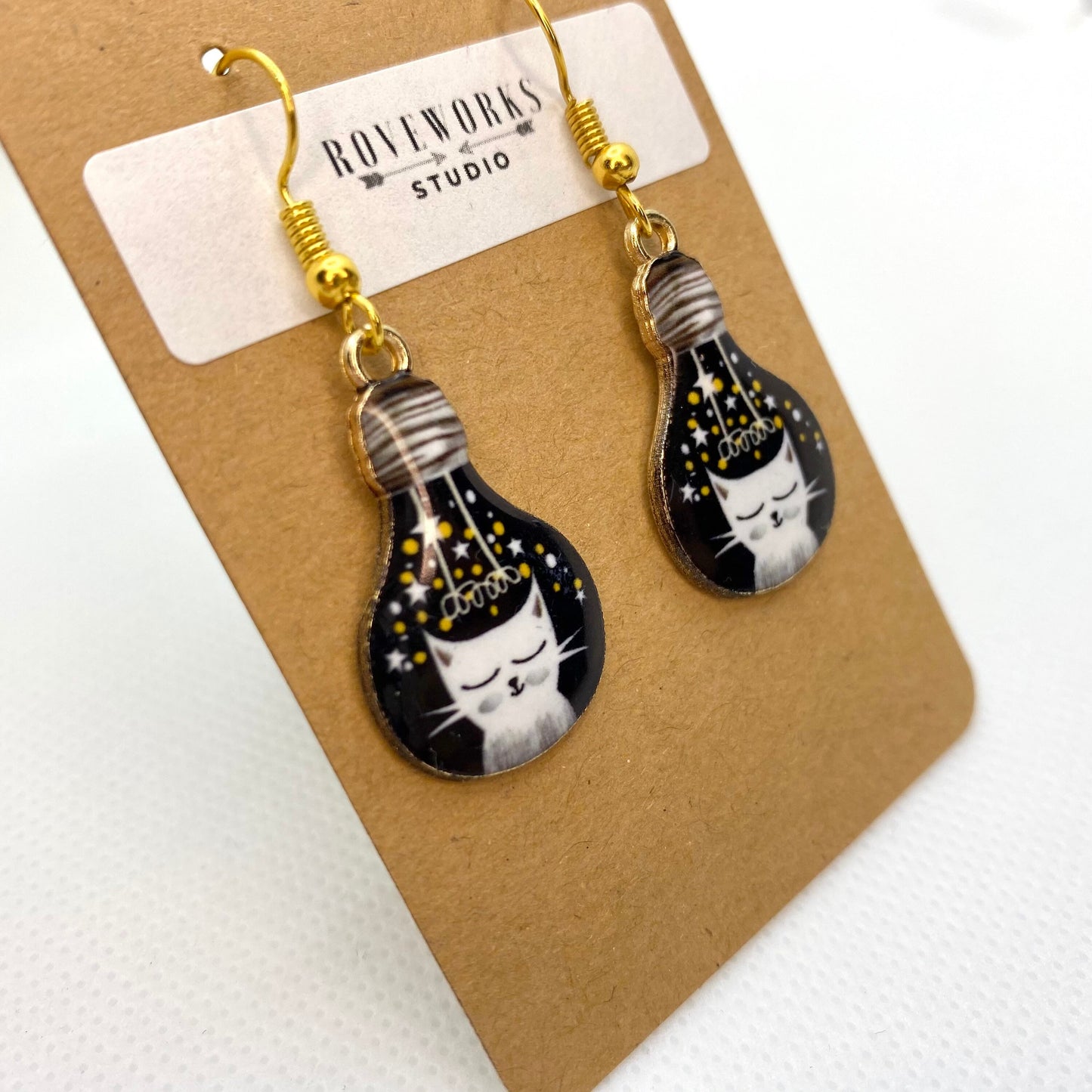 SPACE CATS in Lightbulbs Earrings