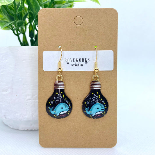 WHALES in LIGHTBULBS Earrings