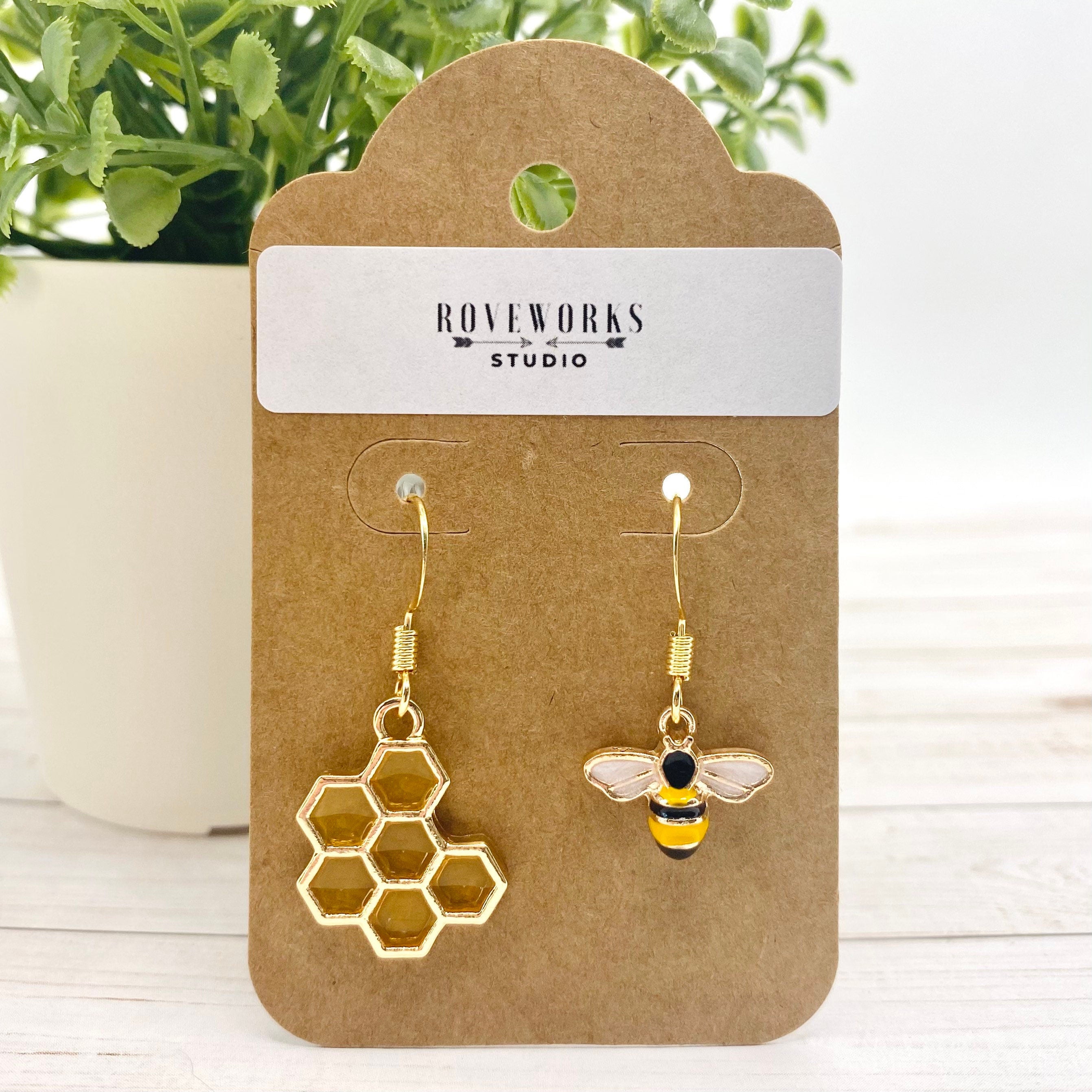 Honeycomb deals bee earrings