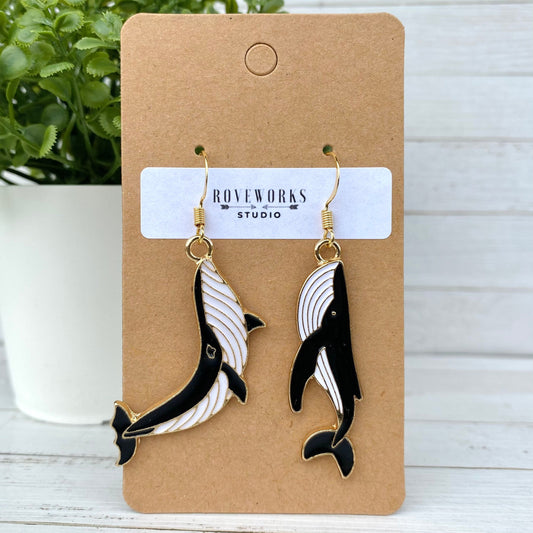 HUMPBACK WHALE Mismatched Earrings