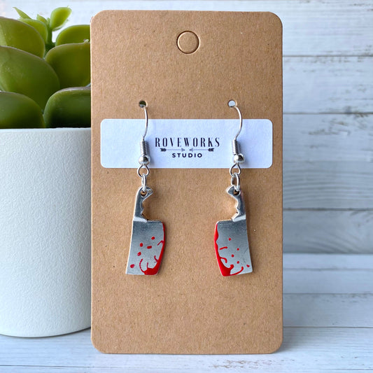 Bloody CLEAVER Knife Earrings