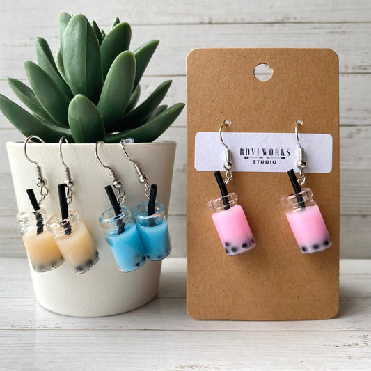 BUBBLE TEA Glass Jar Earrings - 3 Flavors