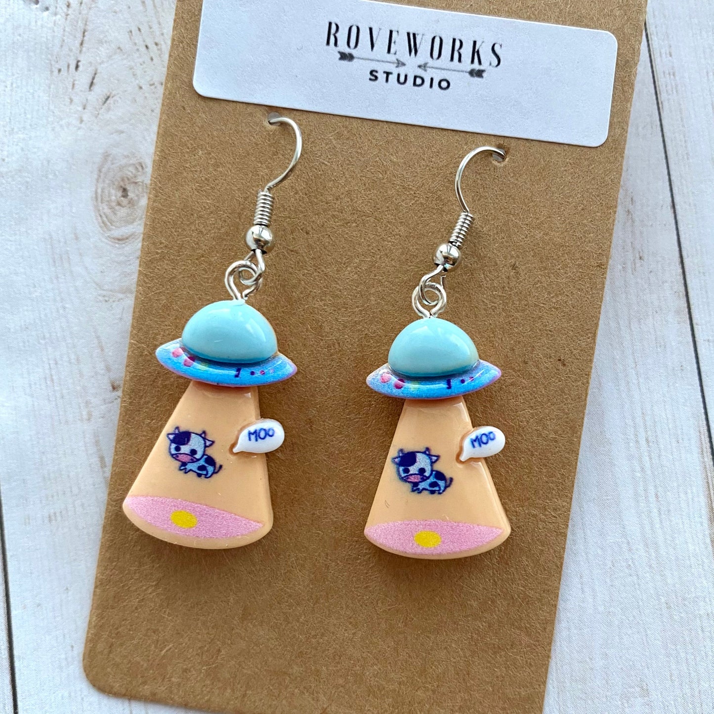 UFO COW Abduction Earrings