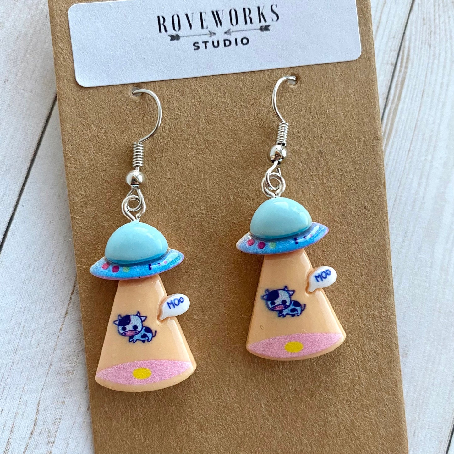 UFO COW Abduction Earrings