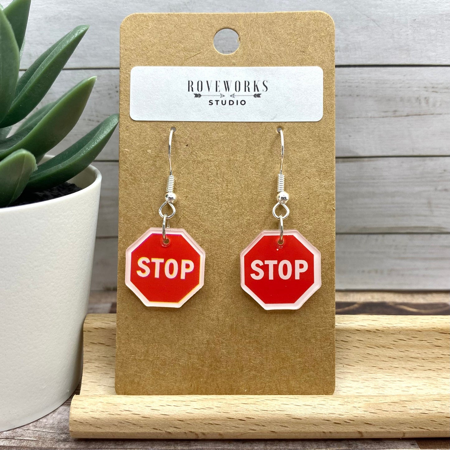 STOP & NUCLEAR WASTE Sign Earrings