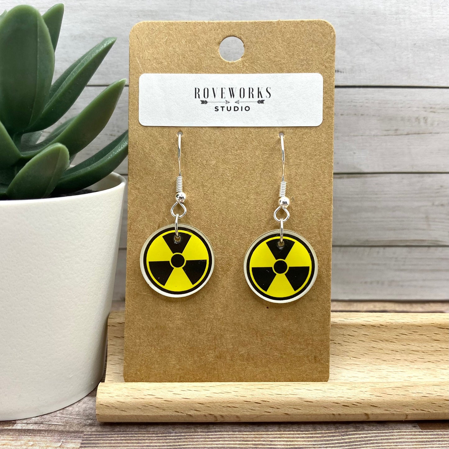 STOP & NUCLEAR WASTE Sign Earrings