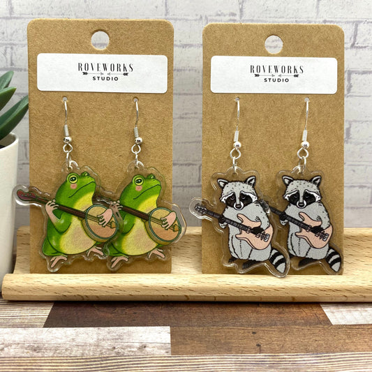 Musical FROG & RACCOON Earrings