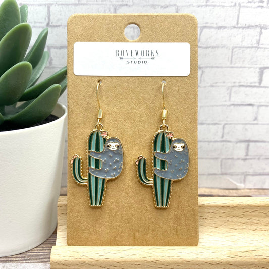 SLOTH ON A CACTUS Earrings