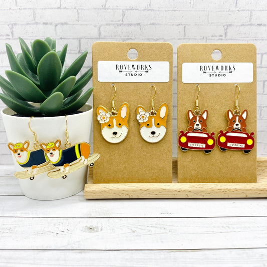 Silly CORGI Dog Earrings