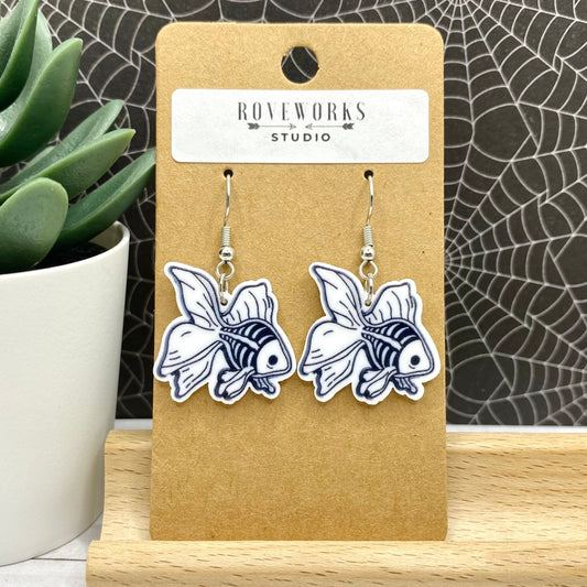 SKELETON GOLDFISH Fish Earrings