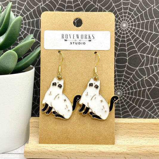 GHOST CAT Halloween Earrings