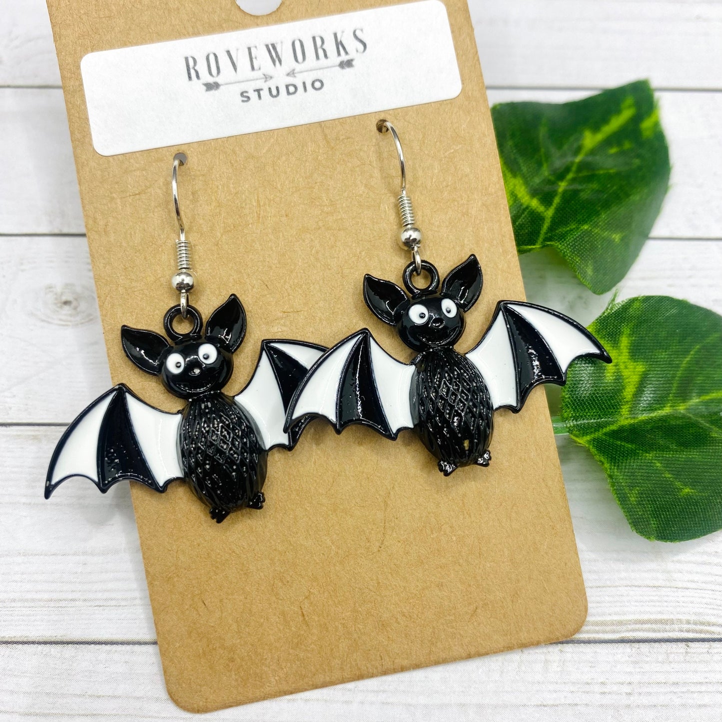 Cute Black & White BAT Earrings