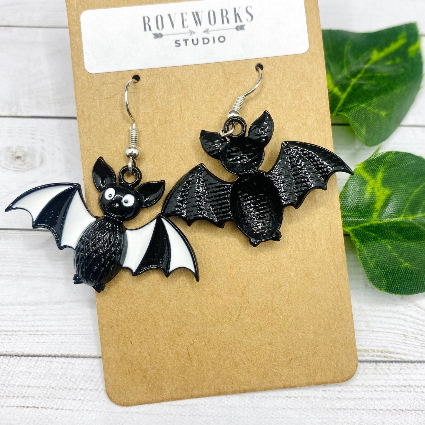 Cute Black & White BAT Earrings