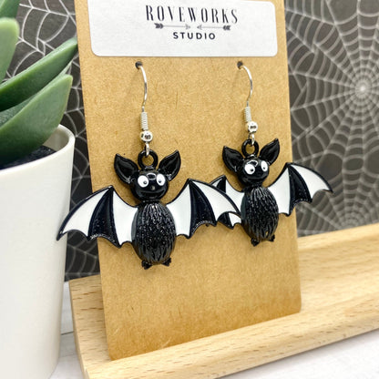 Cute Black & White BAT Earrings