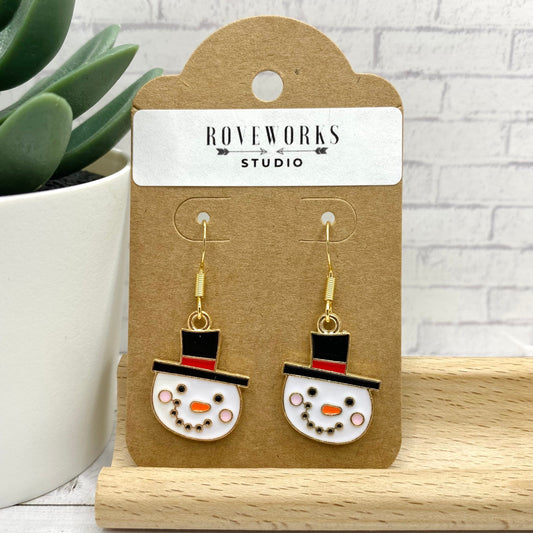 SNOWMAN Face Earrings