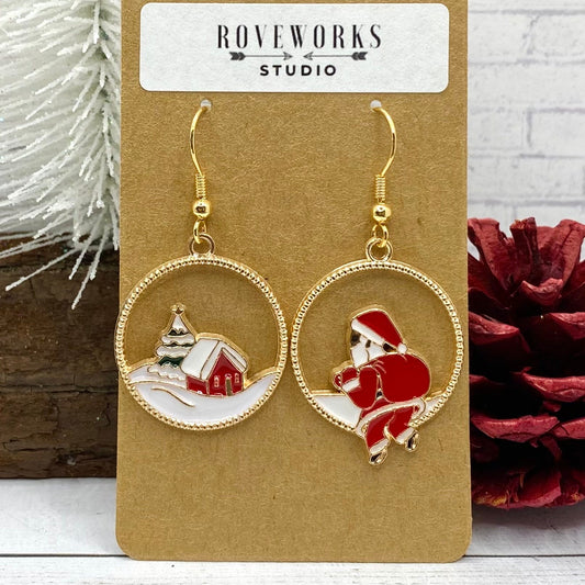 SANTA CLAUS is Coming to Town Christmas Earrings