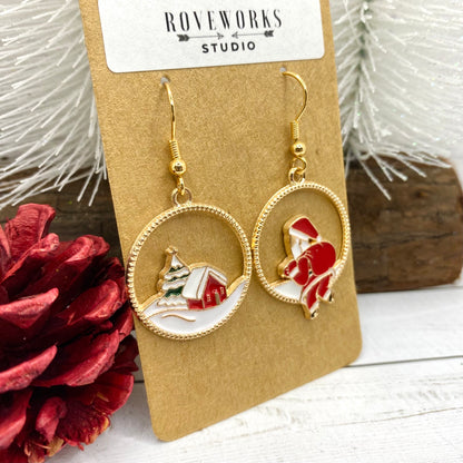 SANTA CLAUS is Coming to Town Christmas Earrings